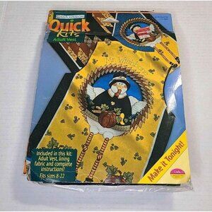 New Daisy Kingdom Quick Kits Adult Vest Thanksgiving Turkey Fits Sizes 8-22